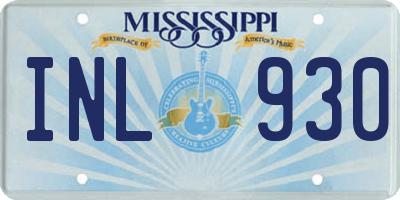 MS license plate INL930