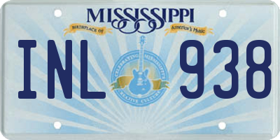 MS license plate INL938