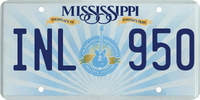 MS license plate INL950