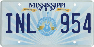 MS license plate INL954