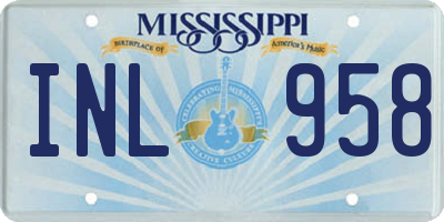 MS license plate INL958