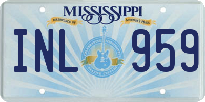 MS license plate INL959