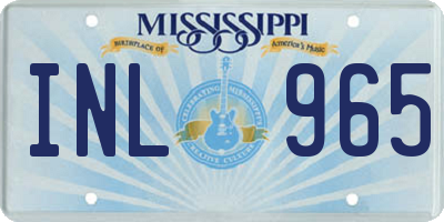 MS license plate INL965