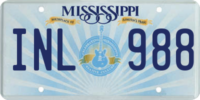 MS license plate INL988