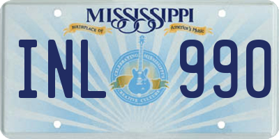 MS license plate INL990