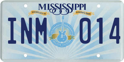 MS license plate INM014