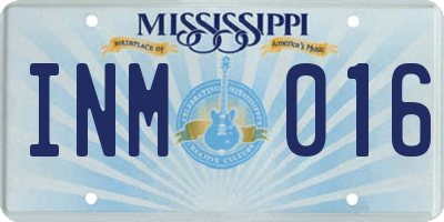 MS license plate INM016