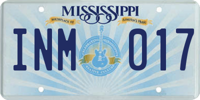 MS license plate INM017