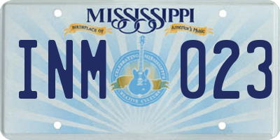 MS license plate INM023