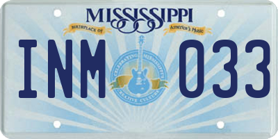 MS license plate INM033