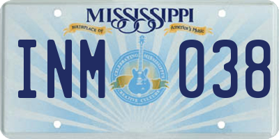 MS license plate INM038