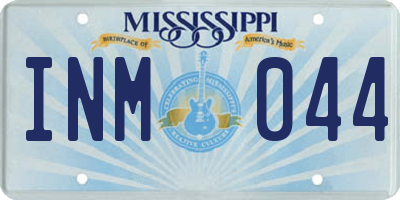 MS license plate INM044
