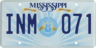 MS license plate INM071