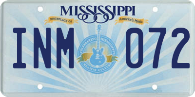 MS license plate INM072