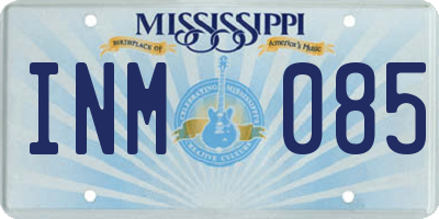 MS license plate INM085