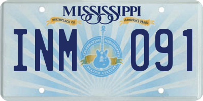 MS license plate INM091