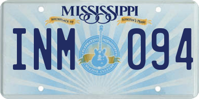 MS license plate INM094