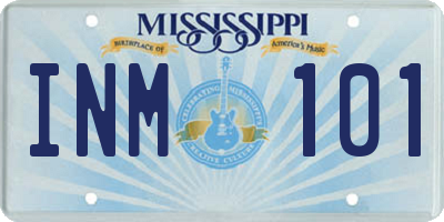 MS license plate INM101