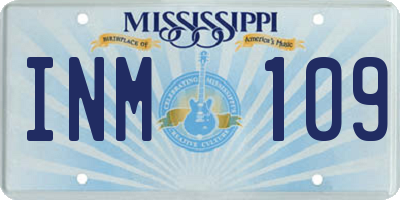 MS license plate INM109