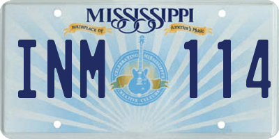 MS license plate INM114
