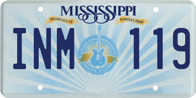 MS license plate INM119