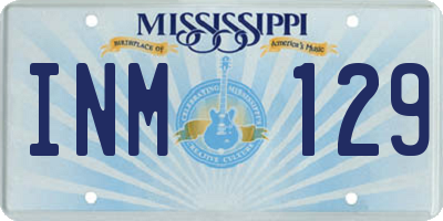 MS license plate INM129