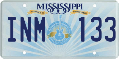 MS license plate INM133