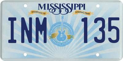 MS license plate INM135