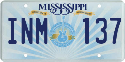 MS license plate INM137