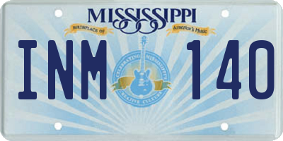 MS license plate INM140