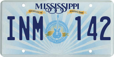 MS license plate INM142