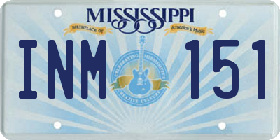 MS license plate INM151