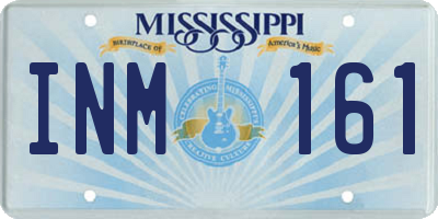 MS license plate INM161