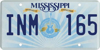 MS license plate INM165