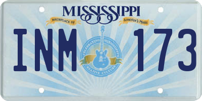 MS license plate INM173