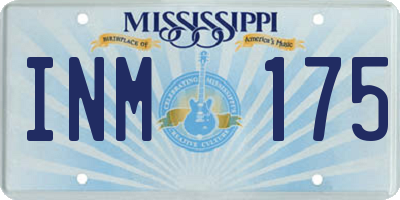 MS license plate INM175