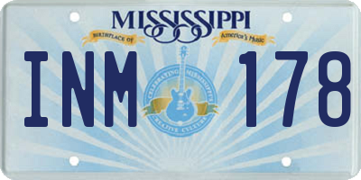 MS license plate INM178