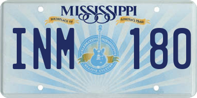 MS license plate INM180