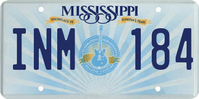 MS license plate INM184