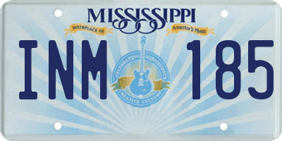 MS license plate INM185