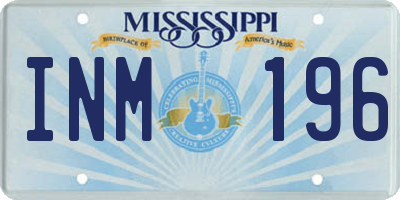 MS license plate INM196