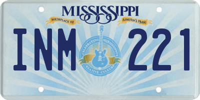 MS license plate INM221