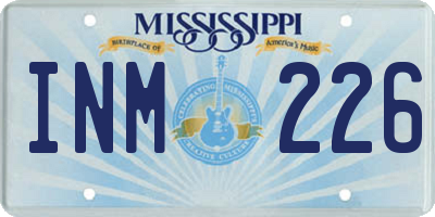 MS license plate INM226