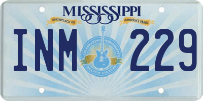 MS license plate INM229