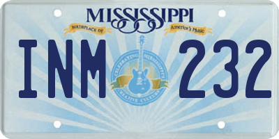 MS license plate INM232