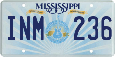 MS license plate INM236