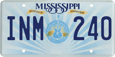 MS license plate INM240