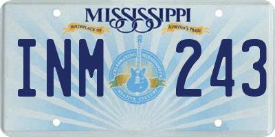 MS license plate INM243