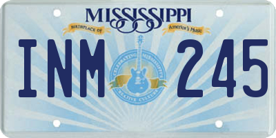 MS license plate INM245