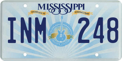 MS license plate INM248